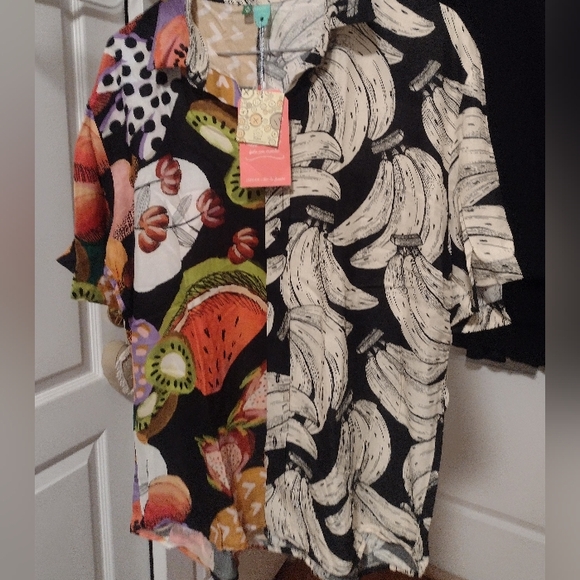 NWT - FARM Rio Button down shirt mixed prints size M - Picture 4 of 7